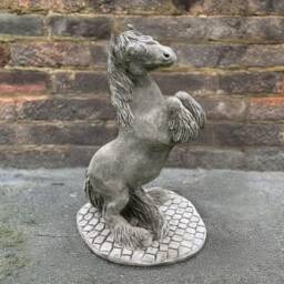 Outdoor Prancing Horse Sculpture Concrete Ferrari Statue Stone Figurine Cement Animal Ornament Horse Lover Gift Yard Decoration - thumbnail 1