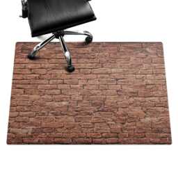 Retro Brick Wall Desk Chair Mat, Brown Computer Office Texture Gaming Floor Protector - thumbnail 1