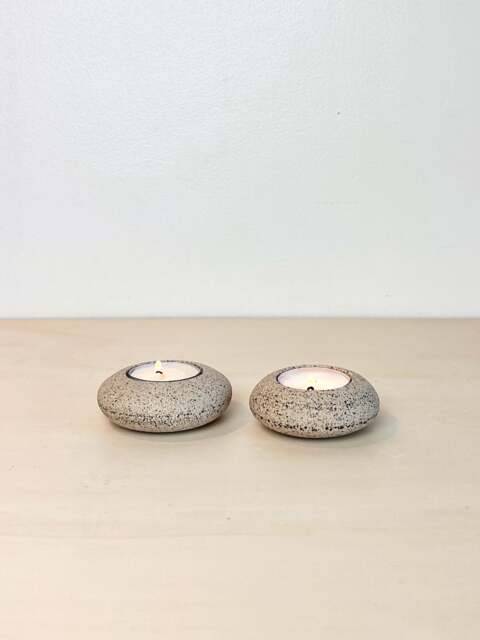Handmade Ceramic Tea Light Holders Set - Candle Holder For Home & Spa Lighting - image 1