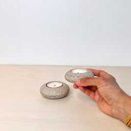 Handmade Ceramic Tea Light Holders Set - Candle Holder For Home & Spa Lighting - thumbnail 2