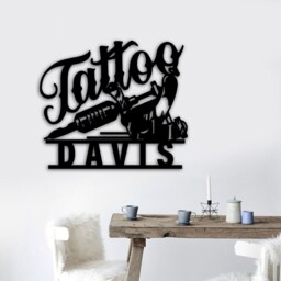 Personalized Tattoo Studio Metal Sign, Wall Art, Gift For Tattooist, Housewarming Gift, Decor - thumbnail 2