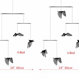 Golden Brass Bird Mobile, Kinetic Metal Art Sculpture, 4 Or 5 Piece Flight - thumbnail 3