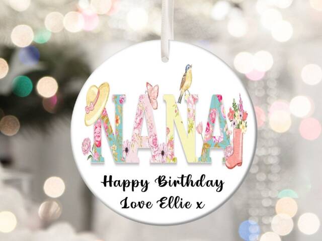 Nan Nana Nannie Gran Birthday Christmas Personalised Gardening Gift Present Keepsake Bauble Plaque Tree Xmas