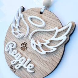 Pet Memorial Gift, Personalised Dog Sympathy Cat Loss Angel Wing Ornament - thumbnail 3