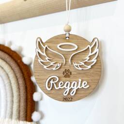 Pet Memorial Gift, Personalised Dog Sympathy Cat Loss Angel Wing Ornament - thumbnail 2