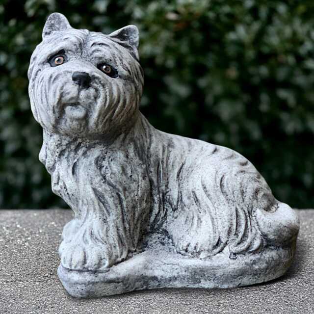Concrete Westie Dog Sculpture Stone Terrier Yorkie Figurine Cement Statue Outdoor Decoration Handmade Pet Ornament Lover Gift - image 1