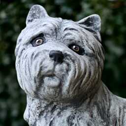 Concrete Westie Dog Sculpture Stone Terrier Yorkie Figurine Cement Statue Outdoor Decoration Handmade Pet Ornament Lover Gift - thumbnail 2