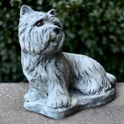 Concrete Westie Dog Sculpture Stone Terrier Yorkie Figurine Cement Statue Outdoor Decoration Handmade Pet Ornament Lover Gift - thumbnail 3