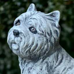 Concrete Westie Dog Sculpture Stone Terrier Yorkie Figurine Cement Statue Outdoor Decoration Handmade Pet Ornament Lover Gift - thumbnail 4