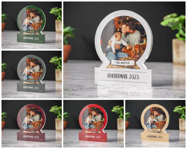 Crystal Clear Acrylic Snow Globe-Themed Personalised Ornament - Globe Magic Celebrate With Personalised Memories - image 1