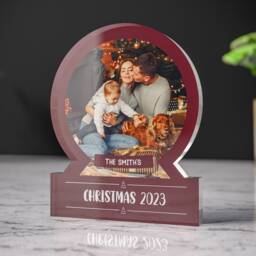 Crystal Clear Acrylic Snow Globe-Themed Personalised Ornament - Globe Magic Celebrate With Personalised Memories - thumbnail 3