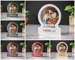 Crystal Clear Acrylic Snow Globe-Themed Personalised Ornament - Globe Magic Celebrate With Personalised Memories - thumbnail 1