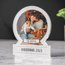 Crystal Clear Acrylic Snow Globe-Themed Personalised Ornament - Globe Magic Celebrate With Personalised Memories - thumbnail 4