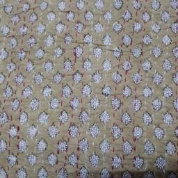 Gray Handmade Kantha Quilt Indian Cotton Bedding Throw - thumbnail 3