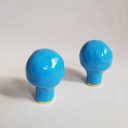Pair Of Lamp Finials. Large Ceramic Balls. Handmade Organic Shapes. Color Options - thumbnail 2