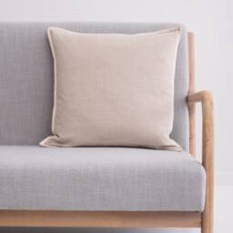 Linen Pillow Cover. Washed Linen Pillowcase With Pom-Poms. French-style Custom Size Pillow For Living Room - thumbnail 3