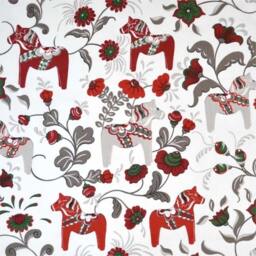 Curtain Panel White Red Beige Dala Horses Green Flower Scandinavian Modern House Decor Cafe Curtain Kitchen Valance Table Linen , Great Gift
