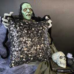 "Halloween Pillow, Decor, Pillowcase, Home Gift, Black 16""x16" - thumbnail 3