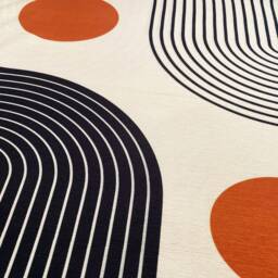 Abstract Velvet Cushion Cover Set Orange & Black Geometric Pillows - thumbnail 2