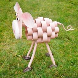 Pig, Sheep & Cow Metal Garden Sculptures - Farmyard Animal Home Gifts Ornament Pig - thumbnail 4