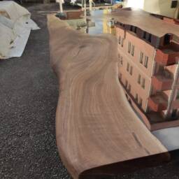 "Walnut Dining Table, Epoxy River Custom 76"" X 38" - thumbnail 4