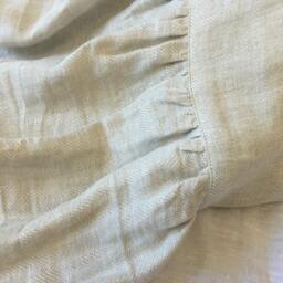 A Pair Of Chevron Linen Pillow Covers With Mermaid Long Ruffles, Chevron Handmade in Natural - thumbnail 2