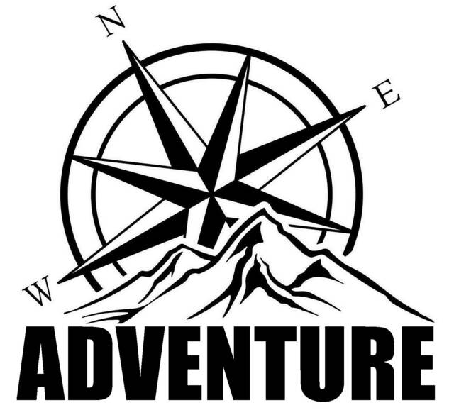 Mountain Compass Decal Living The Dream Car Bonnet Side Sticker Vinyl Graphic Off Road Adventure Motorhome Caravan Van Campervan Wall Art