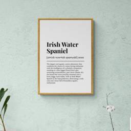 Irish Water Spaniel Funny Definition Dog Wall Art Print - thumbnail 3