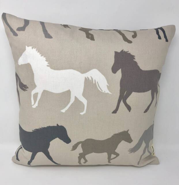 Horse Cushion Cover, Clarke & Cotton Heavy Weight Fabric Cushion, Lovers Gift, Gift For Her, Covers UK - image 1