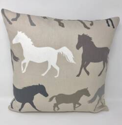 Horse Cushion Cover, Clarke & Cotton Heavy Weight Fabric Cushion, Lovers Gift, Gift For Her, Covers UK - thumbnail 1