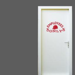 Employees Only Business Sign - Modern Vinyl Quote Wall Decal For Businesses - thumbnail 2