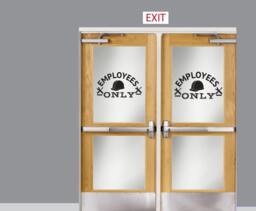 Employees Only Business Sign - Modern Vinyl Quote Wall Decal For Businesses