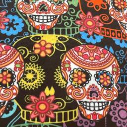 Hand Made Double Sided Velvet - Large Cushion Cover With Sugar Skulls - thumbnail 3