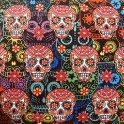 Hand Made Double Sided Velvet - Large Cushion Cover With Sugar Skulls - thumbnail 2