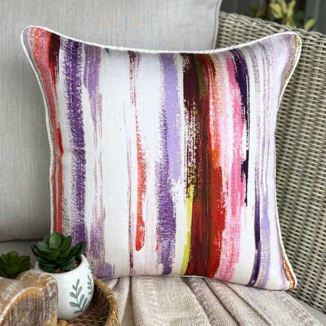 Multicolor Cotton, Abstract Pattern, Modern Throw Pillow Cover/Euro Sham - Ink & Paint - image 1