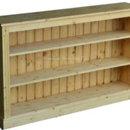 Solid Wood Low & Wide Bookcase, Adjustable Handmade Display Shelving Unit, Hallway Storage Bookshelves - Pne-35 - thumbnail 2