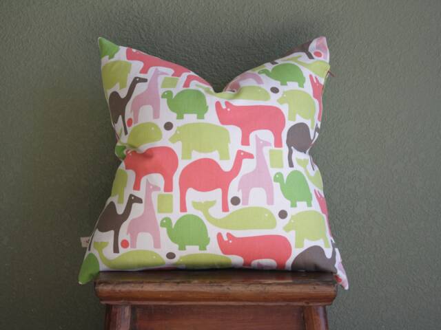 Multi Color Dino Kids Pillow Cover/Kid Decorative Nursery Throw Dinosaur Cushion Cover/Gift For Baby Shower - image 1