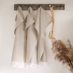 Natural Linen Small Guest Towels Bath Linens Hand Face With White Lace Farmhouse Set 2 4 Rustic Style Neutral - thumbnail 3