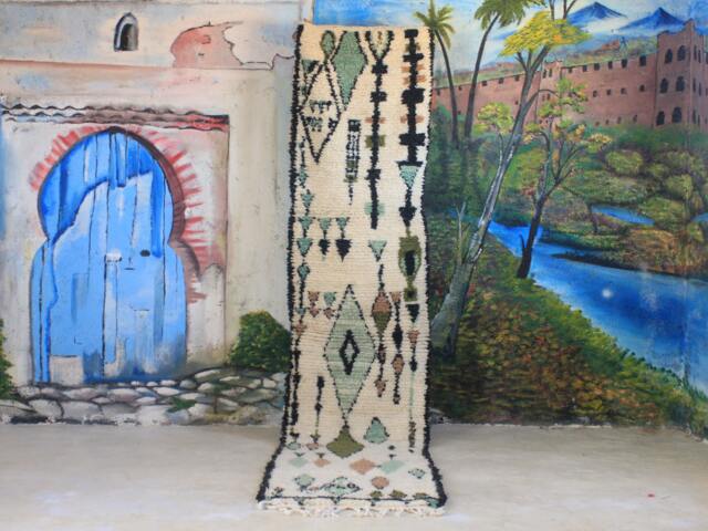 Custom Runner Moroccan Hand Knotted Runner Rug, Wool Rug Shaggy Authentic Moroccan Rug, Fluffy Rug - image 1