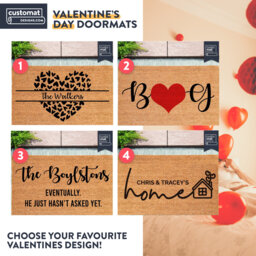 Couples Valentine's Day Doormat Gift - Personalized For On Valentines Him & Her Someone You Love - thumbnail 1