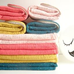 Baby Blanket/Double Gauze Faux Fur Sheepskin Golden Peas - thumbnail 4