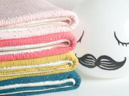 Baby Blanket/Double Gauze Faux Fur Sheepskin Golden Peas