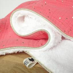 Baby Blanket/Double Gauze Faux Fur Sheepskin Golden Peas - thumbnail 3