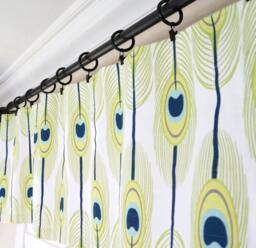 "Pair 25 Or 50"" Wide Premier Print Feathers Rod Panel Drape Cafe Curtains Length 24 36 63 72 84 96 108 120 132"