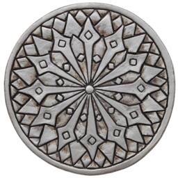 8 Ceramic Wall Sculpture, Circular Mosaic Hand Painted, Tiles, Moroccan Mix Circles Cutout Design Aged Silver - thumbnail 2