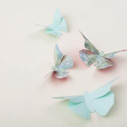 3D Wall Butterflies Butterfly Art For Nursery, Girl's Room, Or Home Decor in Mint & Teal Script - thumbnail 2