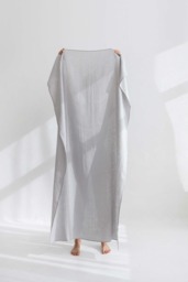 Large Linen Beach Towel, Gray Bath Sarong, Handmade