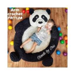 Finger Crochet Panda Mat Pattern - Alize Puffy Loop Yarn - PDF Pattern - thumbnail 2