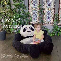Finger Crochet Panda Mat Pattern - Alize Puffy Loop Yarn - PDF Pattern - thumbnail 4