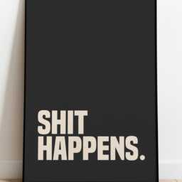 Sht Happens Funny Toilet Bathroom Wall Art Typography Bold Prints/ Frame Not Included - thumbnail 3